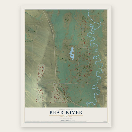 Bear River, Wyoming map print, the full design