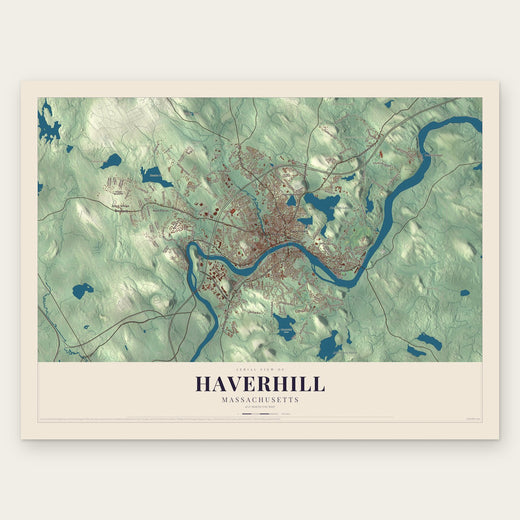 Haverhill, Massachusetts map print, the full design