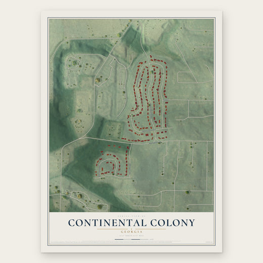 Continental Colony, Georgia map print, the full design