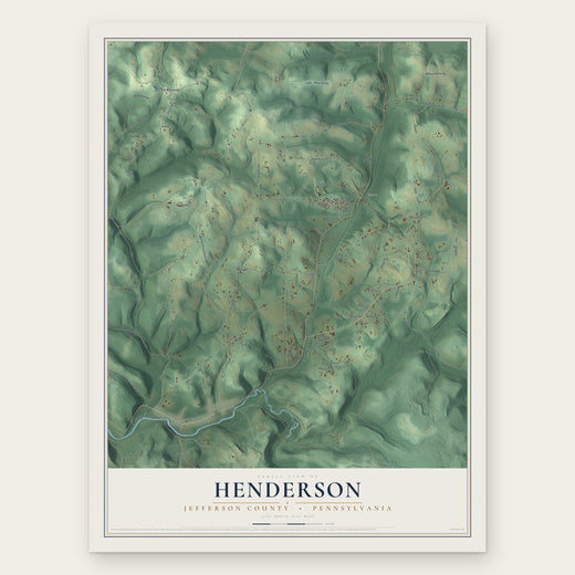 Henderson, Jefferson County, Pennsylvania map print, the full design