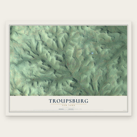 Troupsburg, New York map print, the full design