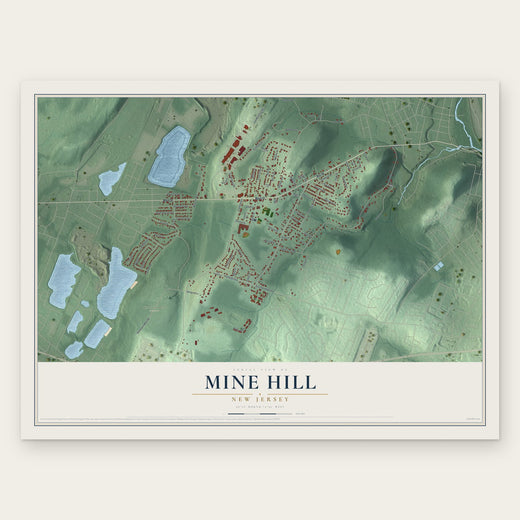 Mine Hill, New Jersey map print, the full design