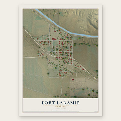 Fort Laramie, Wyoming map print, the full design