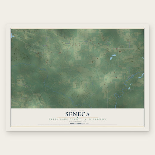 Seneca, Green Lake County, Wisconsin map print, the full design