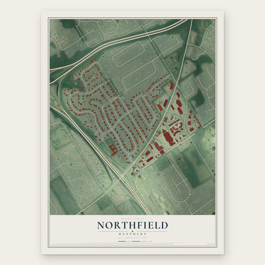 Northfield, Kentucky map print, the full design