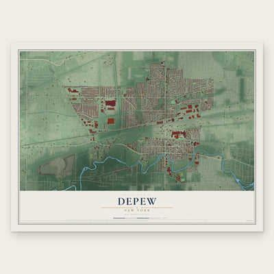 Depew, New York map print, the full design