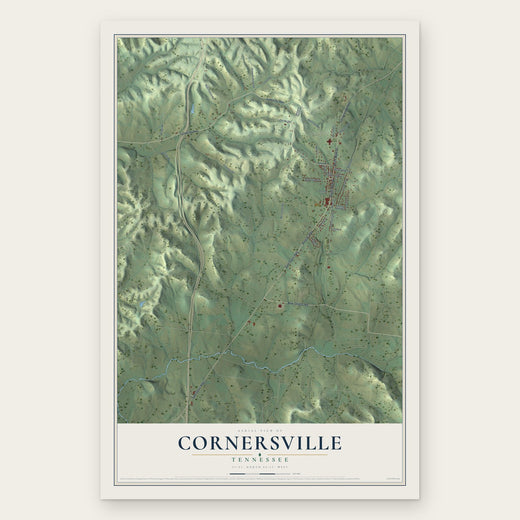 Cornersville, Tennessee map print, the full design