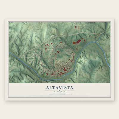 Altavista, Virginia map print, the full design