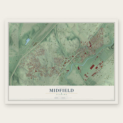 Midfield, Alabama map print, the full design