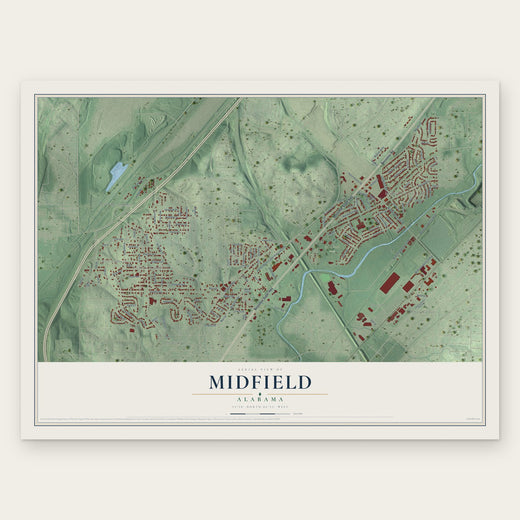 Midfield, Alabama map print, the full design