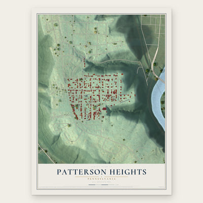 Patterson Heights, Pennsylvania map print, the full design