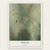 Mullin, Texas map print, the full design