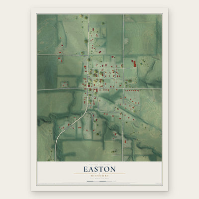 Easton, Missouri map print, the full design