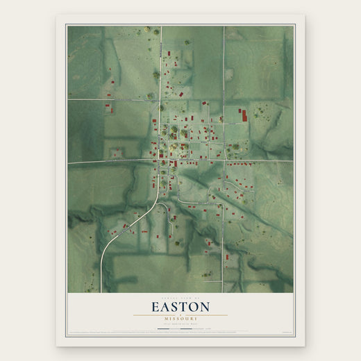 Easton, Missouri map print, the full design