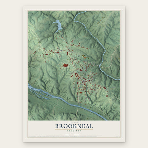 Brookneal, Virginia map print, the full design