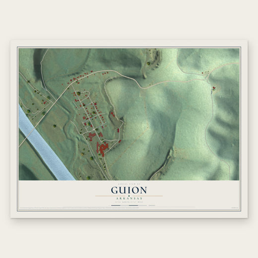 Guion, Arkansas map print, the full design