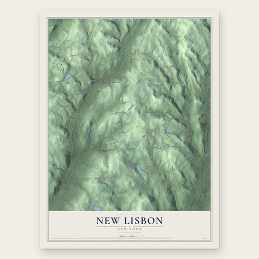 New Lisbon, New York map print, the full design