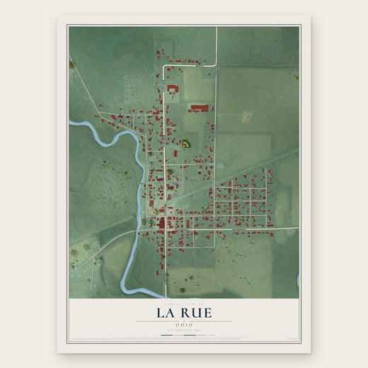 La Rue, Ohio map print, the full design