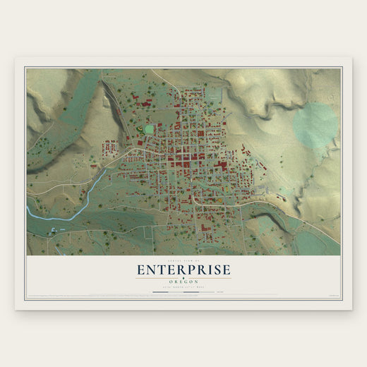 Enterprise, Oregon map print, the full design
