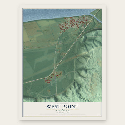 West Point, Kentucky map print, the full design