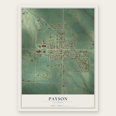Payson, Illinois map print, the full design