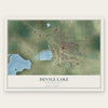 Devils Lake, North Dakota map print, the full design