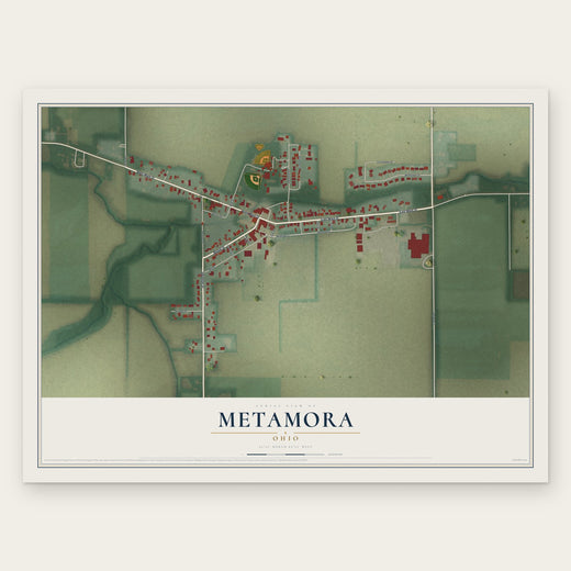 Metamora, Ohio map print, the full design