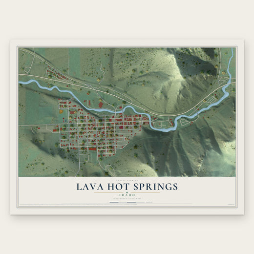 Lava Hot Springs, Idaho map print, the full design