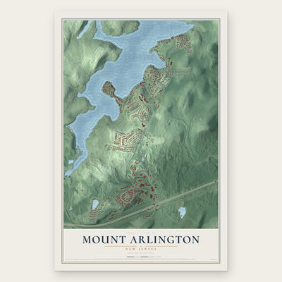 Mount Arlington, New Jersey map print, the full design