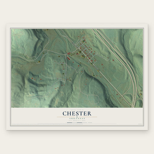 Chester, Arkansas map print, the full design
