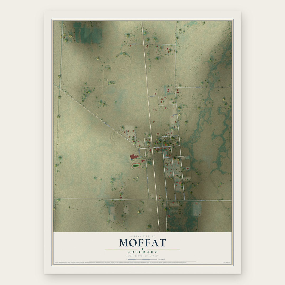 Moffat, Colorado map print, the full design