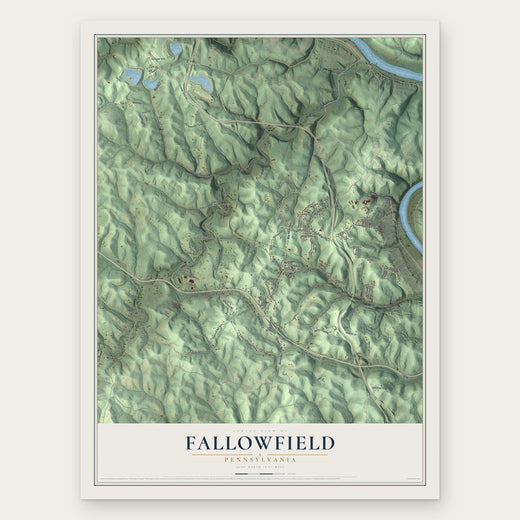 Fallowfield, Pennsylvania map print, the full design