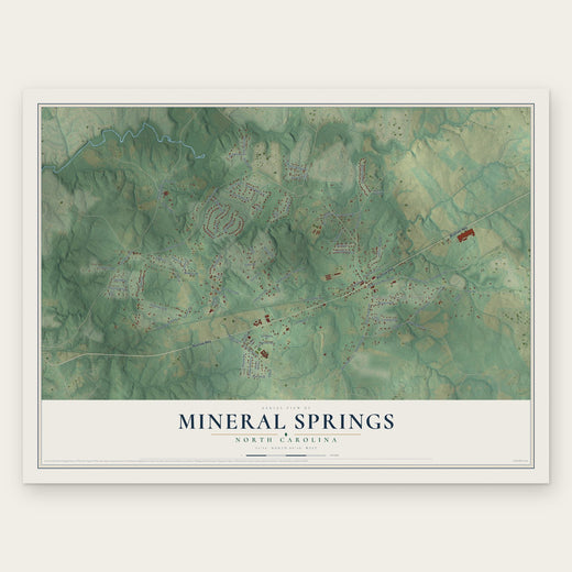 Mineral Springs, North Carolina map print, the full design