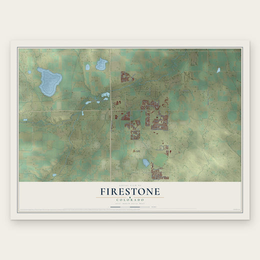 Firestone, Colorado map print, the full design
