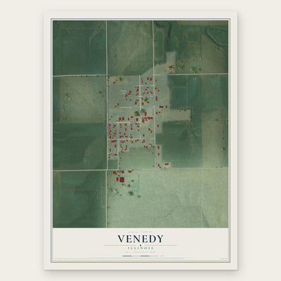 Venedy, Illinois map print, the full design