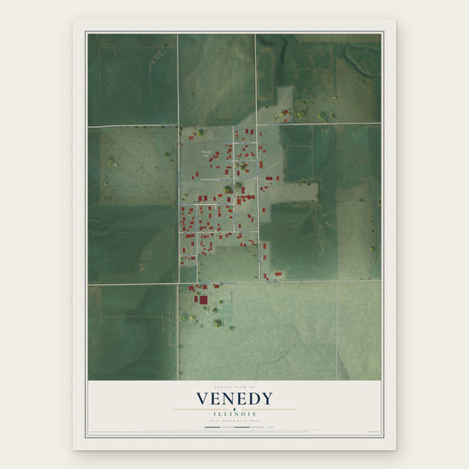 Venedy, Illinois map print, the full design