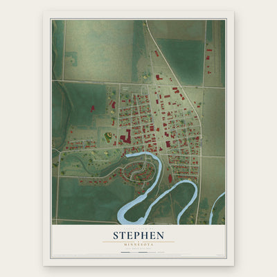 Stephen, Minnesota map print, the full design
