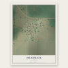 Headrick, Oklahoma map print, the full design
