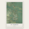 St. Charles, Idaho map print, the full design
