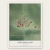 New Holland, Illinois map print, the full design