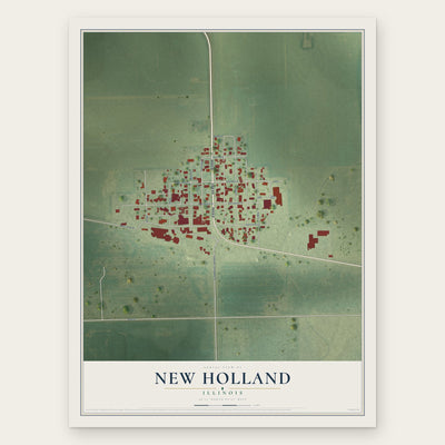 New Holland, Illinois map print, the full design