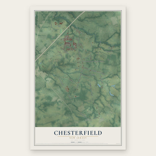 Chesterfield, New Jersey map print, the full design