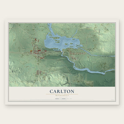 Carlton, Minnesota map print, the full design