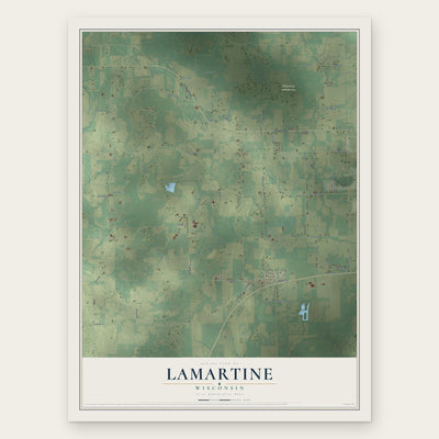 Lamartine, Wisconsin map print, the full design