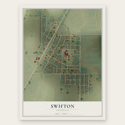 Swifton, Arkansas map print, the full design