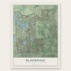 Bloomfield, Oakland County, Michigan map print, the full design