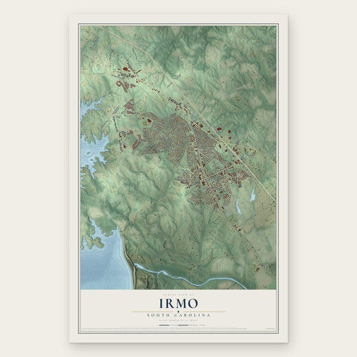 Irmo, South Carolina map print, the full design