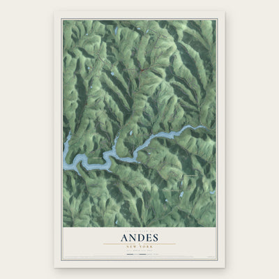Andes, New York map print, the full design
