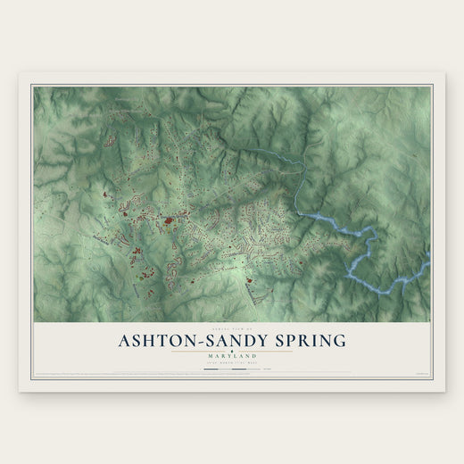 Ashton-Sandy Spring, Maryland map print, the full design