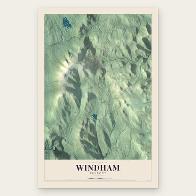 Windham, Vermont map print, the full design